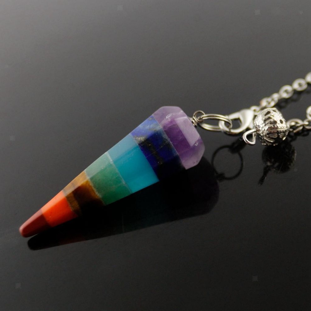 Energy Crystal Point Dowsing Pendulum Scrying Dowser w/ Type