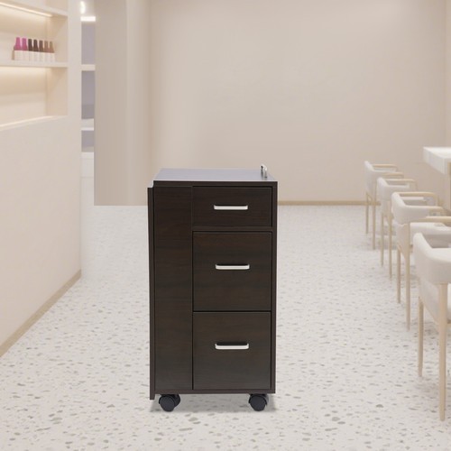 3-Drawers Rectangular Nail Desk Manicure Table Manicure Table Freestand Foldable