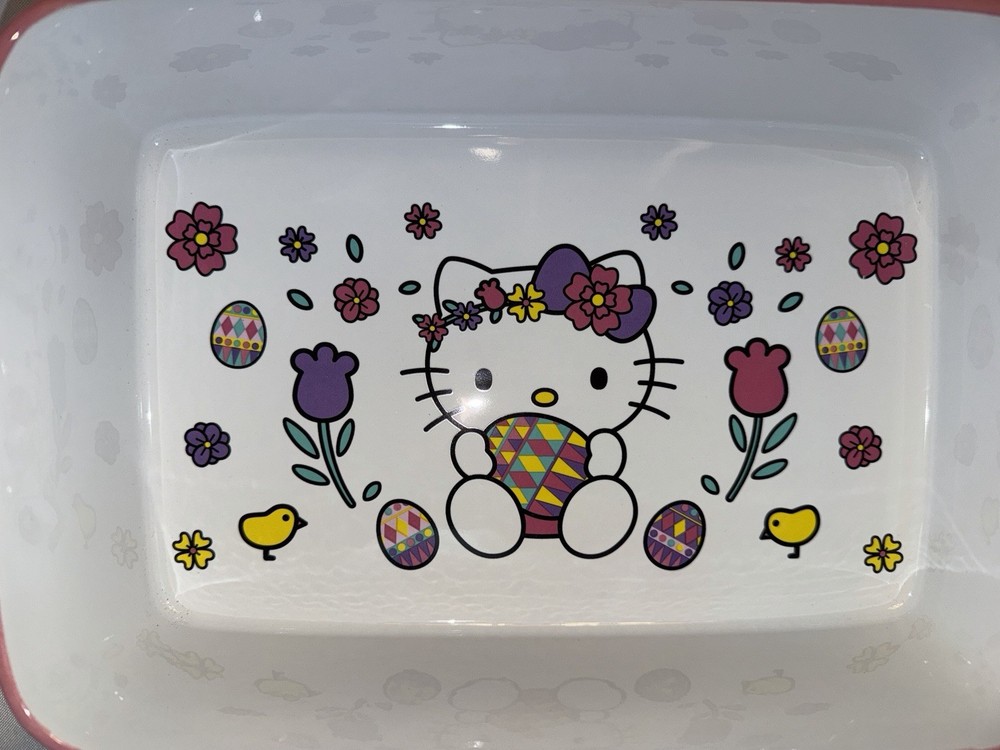 HELLO KITTY Sanrio EASTER Bakeware 8x12 Rectangular Ceramic Baker New (no box)