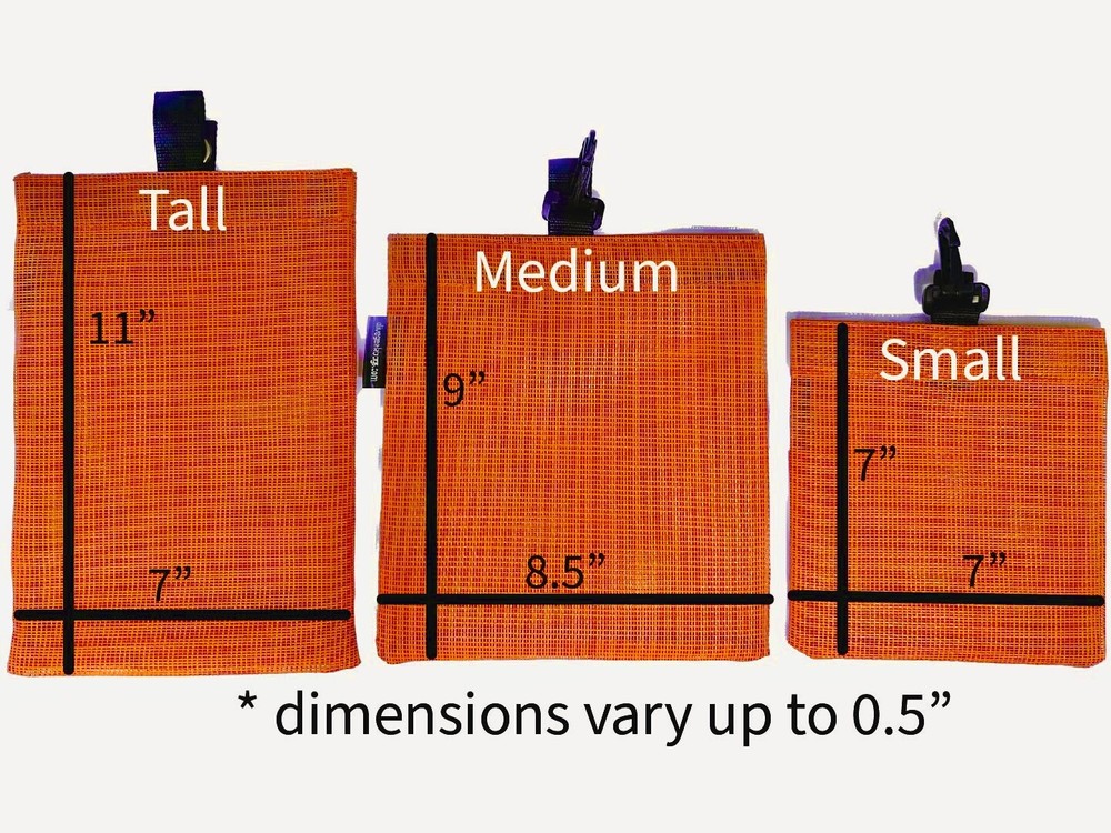 Tall Dive Mesh Pouch - Flat Bottom Bag with Grommet