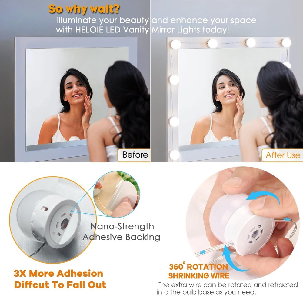 Led Vanity Mirror Lights,Vanity Lights for Makeup Dressing Mirror Lighting,10...