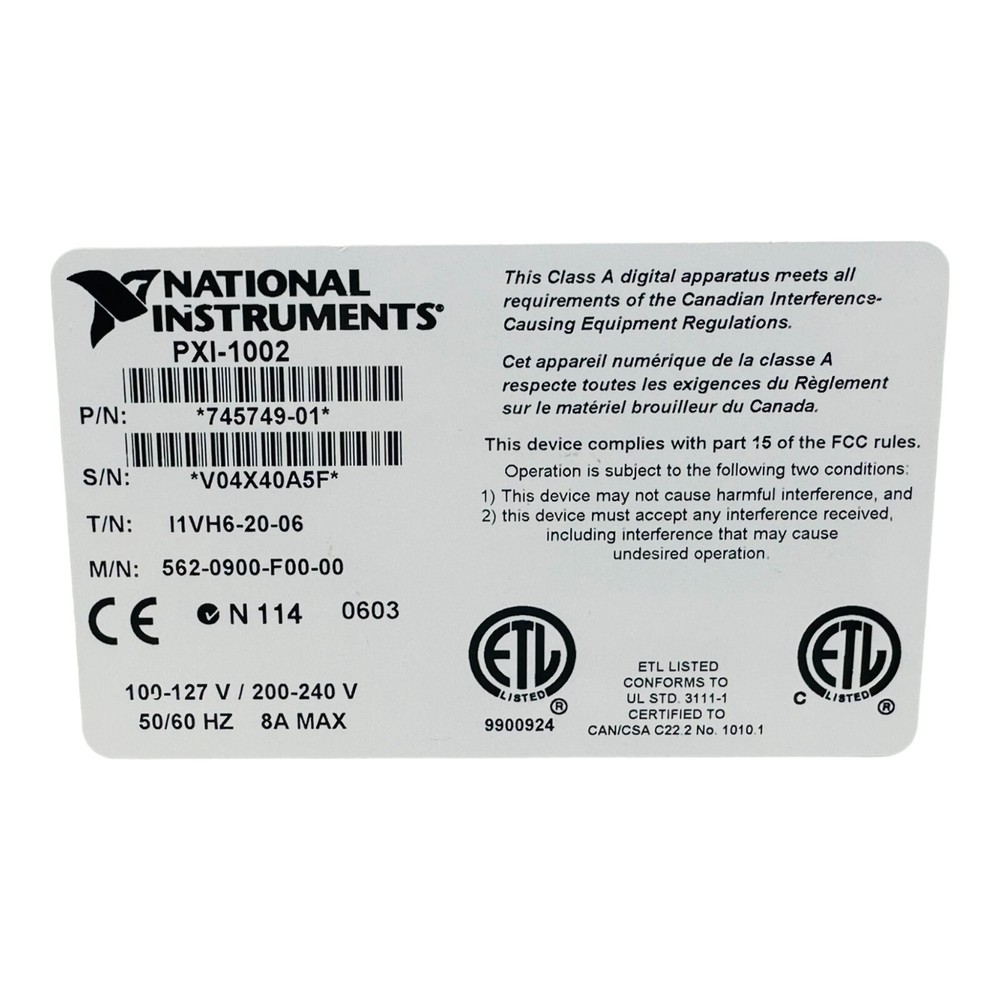 NATIONAL INSTRUMENTS PXI-1002 CompacPCI