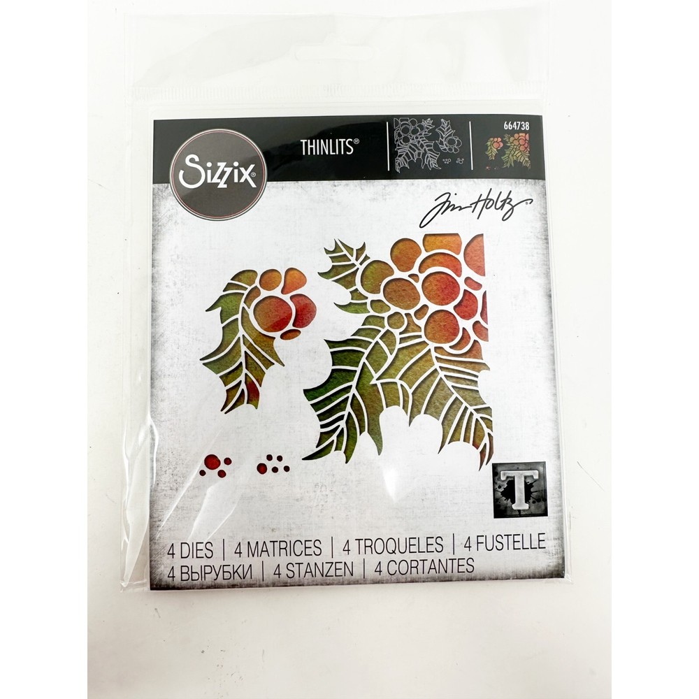 Sizzix Tim Holtz Christmas Thinlits Bundle Snowscape Holly Berries NEW