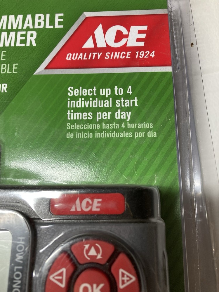ACE Single Zone Programmable Water Timer (7005462) Manual On/Off NEW