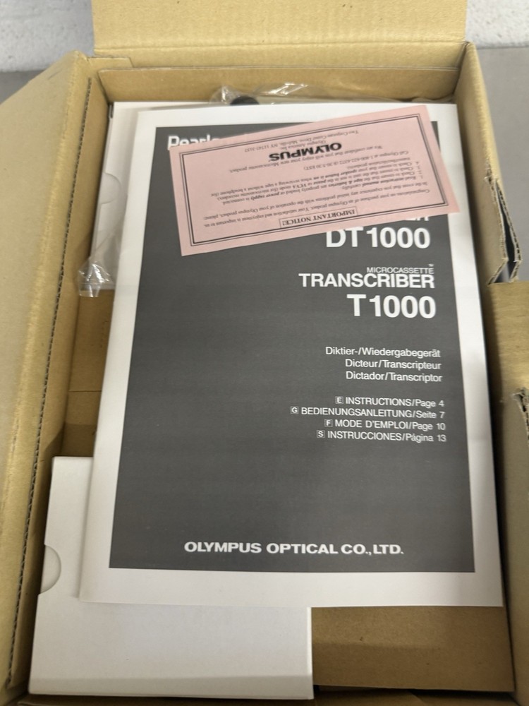 Olympus Pearlcorder T1000 Desktop Cassette Transcriber Recorder Microcassette