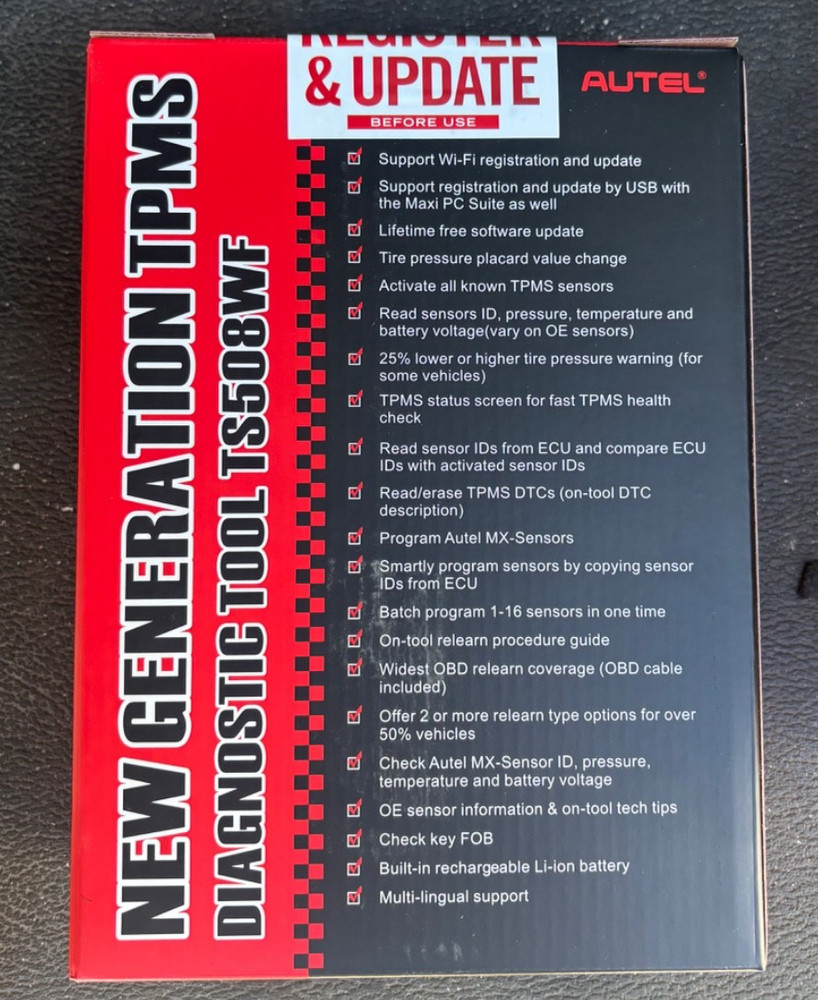 Autel MaxiTPMS TS508WF TPMS Relearn Tool Sensor Programming Activate OBD2 NEW