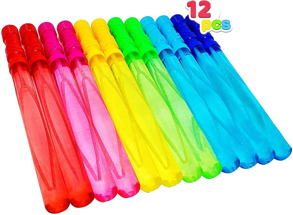 12 Big Bubble Wands & 32oz Concentrated Bubble Solution Refill for Kids & Adults