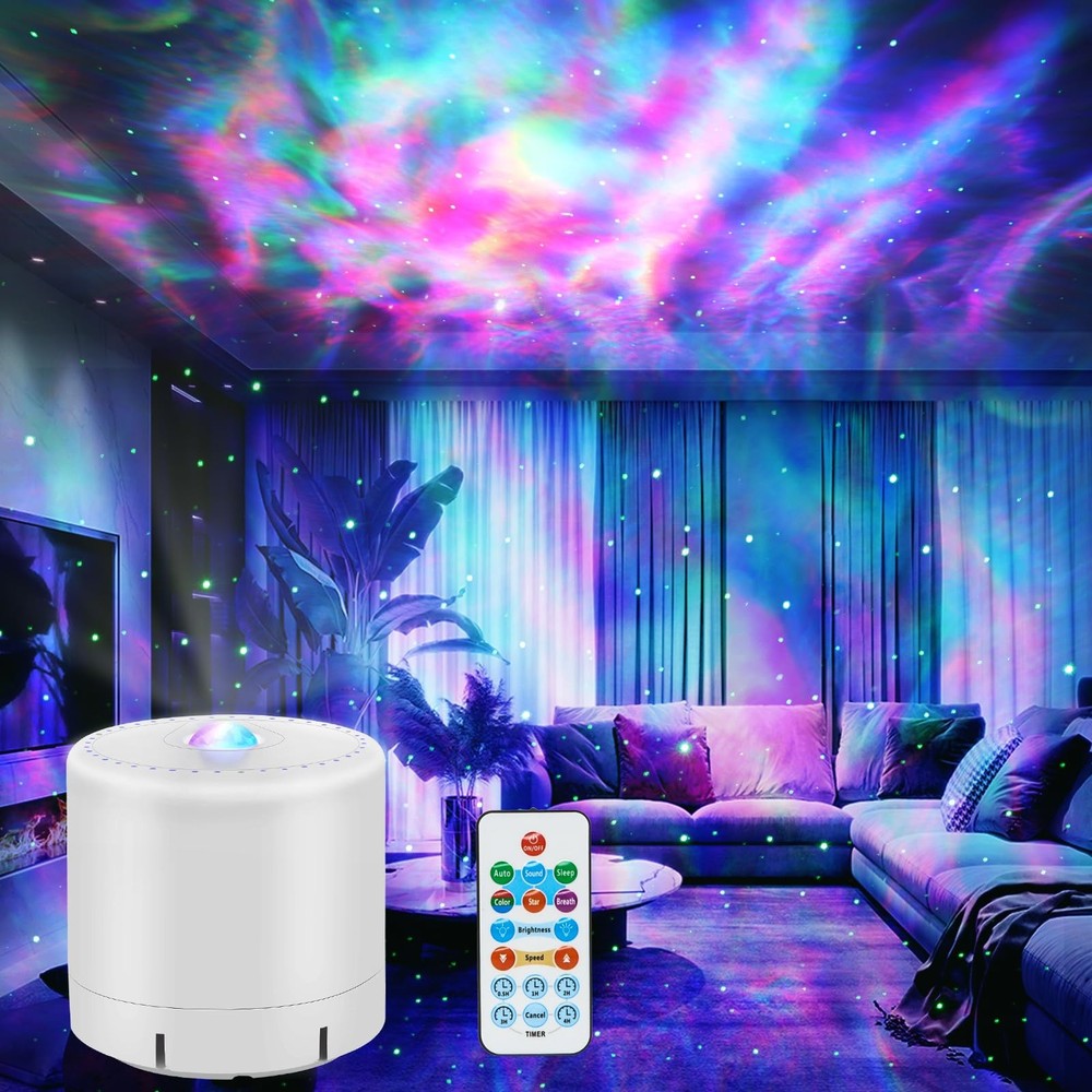 HERHOTER Galaxy Projector,Star Projector with Timer and Remote 3in, White