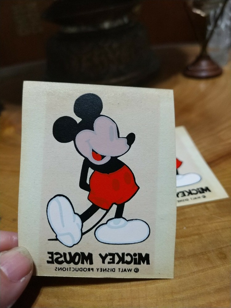 2 Vintage Mickey Mouse transfer Decals. Thermo-cal Roll Mark