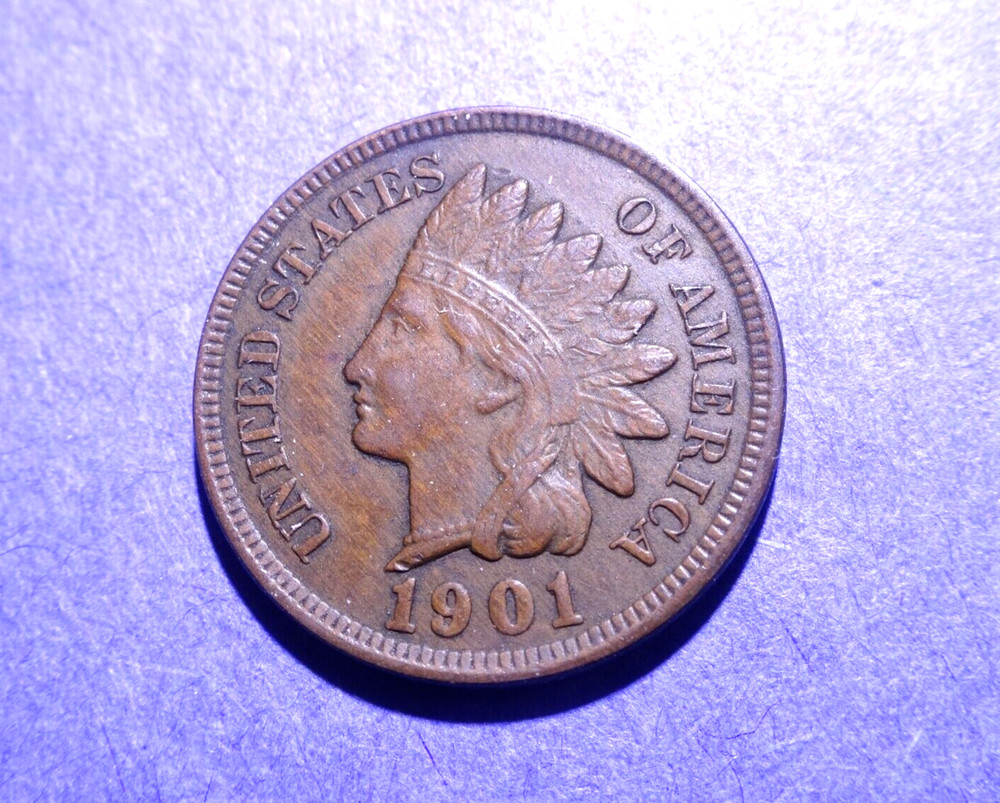 1901 Indian Cent  AU