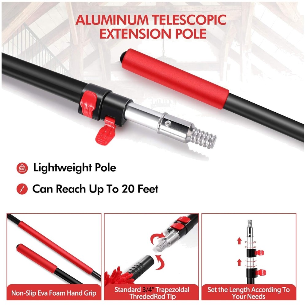 High  Dusting Kit - Telescopic Pole & Microfiber Duster