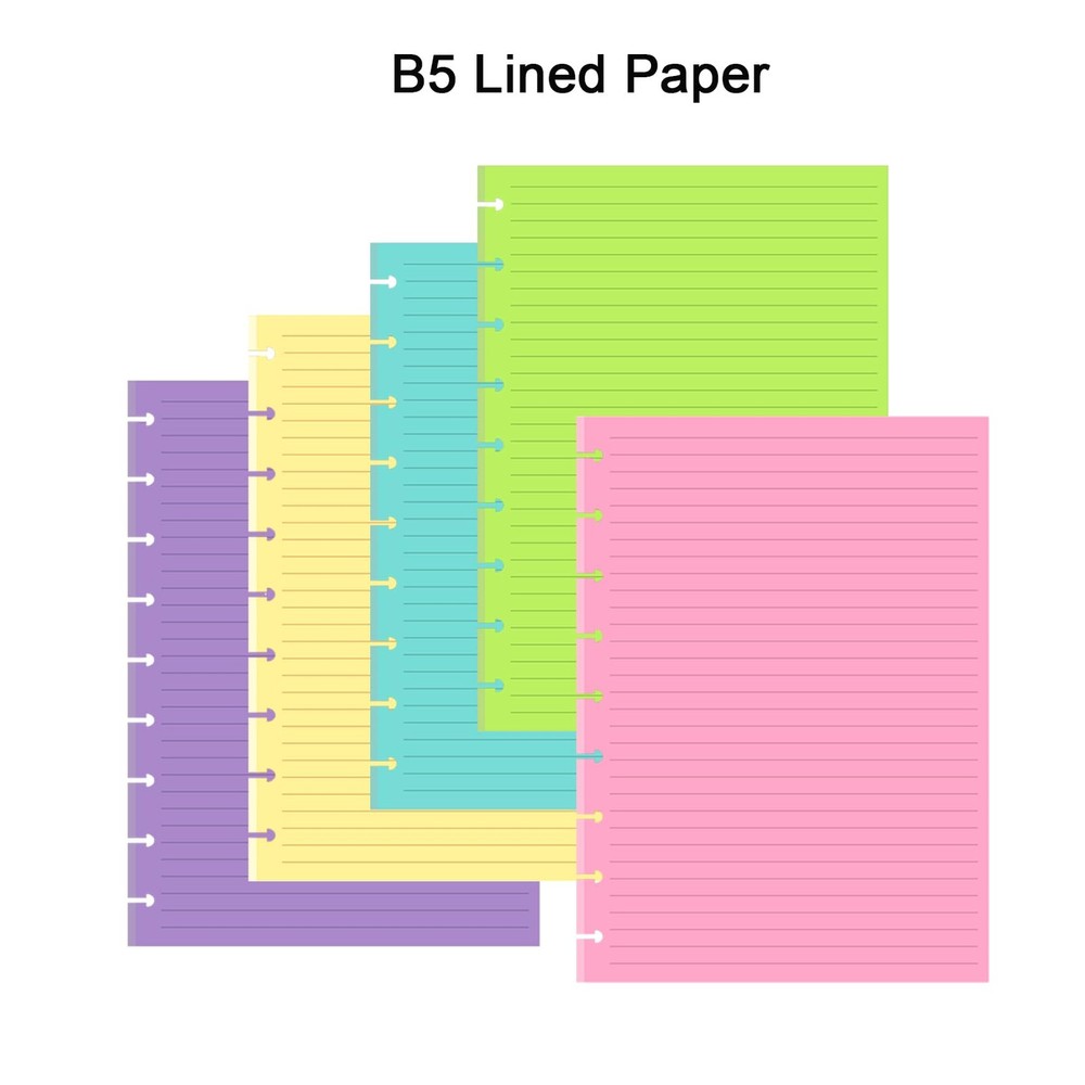 9 Disc Lined Refills for Happy Planner, 110 Gsm Color 100 Sheets,