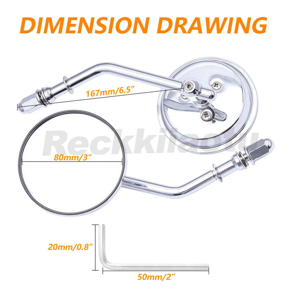 Chrome Motorcycle Wing Rearview Side Mirror For Hard Candy Custom FXS