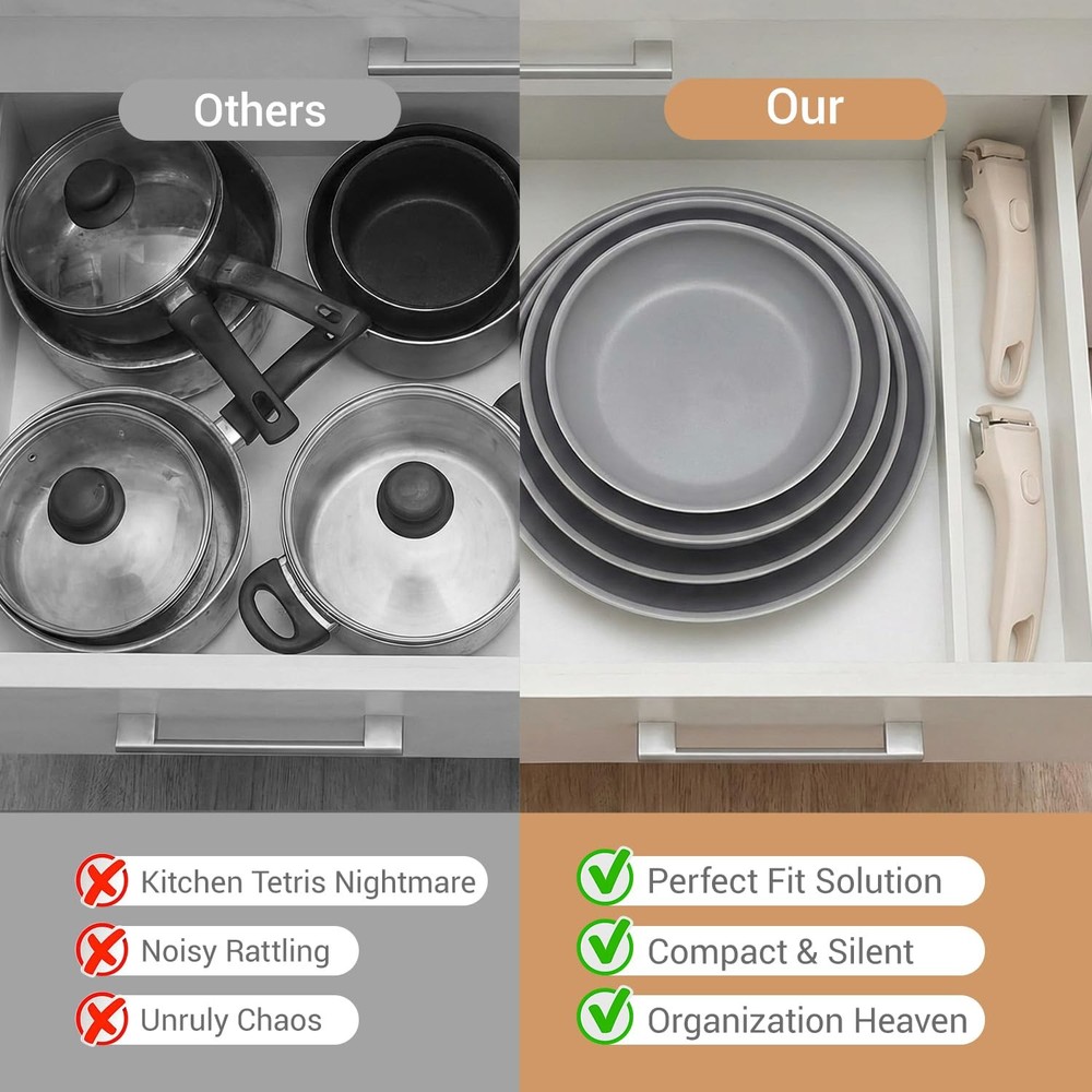 Removable Handle for Pots and Pans (2 Pack), Universal Detachable Cookware Gr...