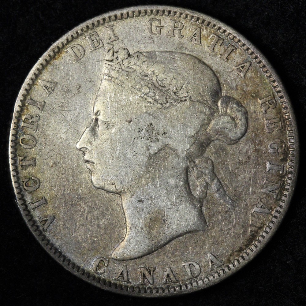 1874-H Canada SILVER Twenty Five Cents E308 WAICH
