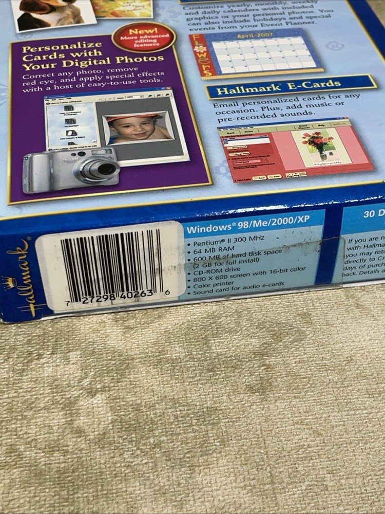 Hallmark Greeting Card Studio Software Deluxe Windows XP 2006 PC Design Program