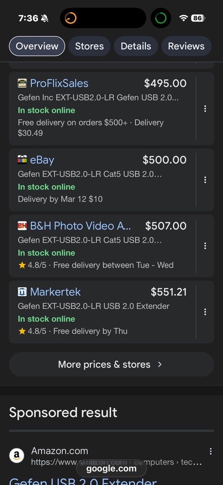 Gefen EXT-USB2.0-LR USB 2.0 Extender