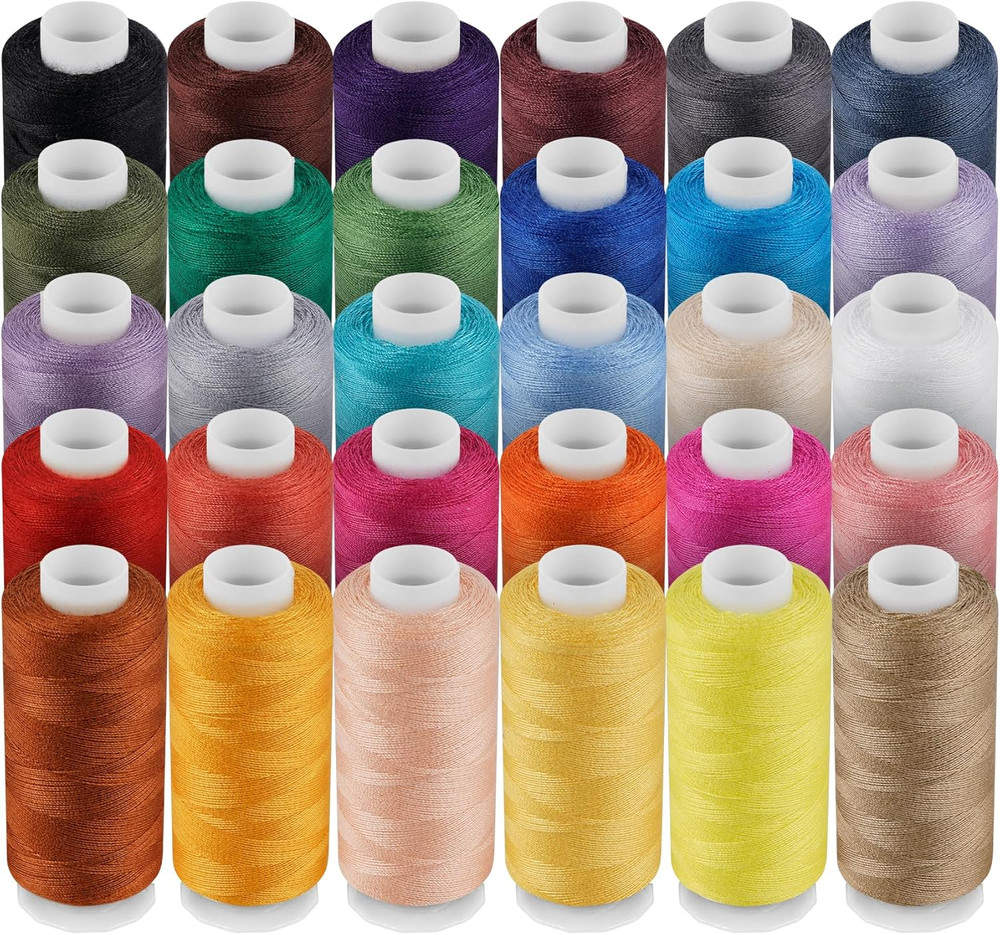 Sewing Thread, 30 Color Assortment, 500 Yards Polyester Thread, Sewing Kit for H