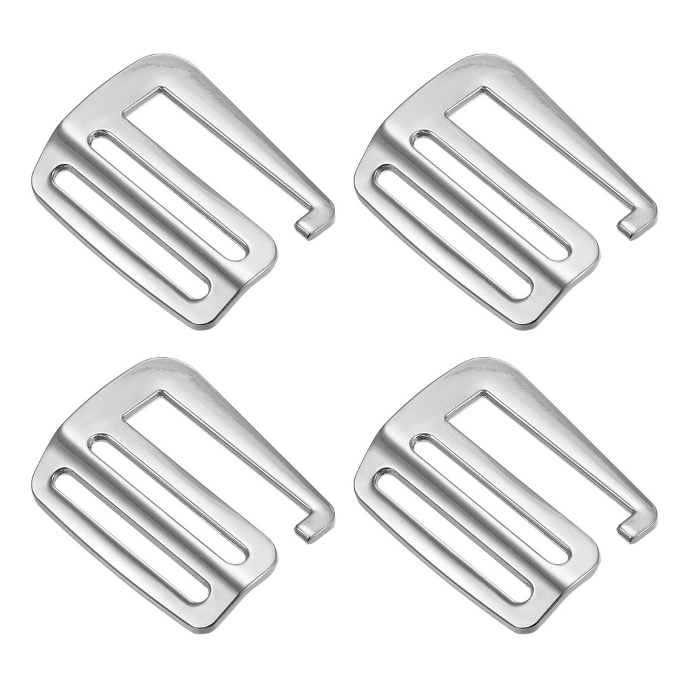 1.5" Webbing Release G Hook Buckle Adjusters for Backpack Strap, 4Pcs Silver