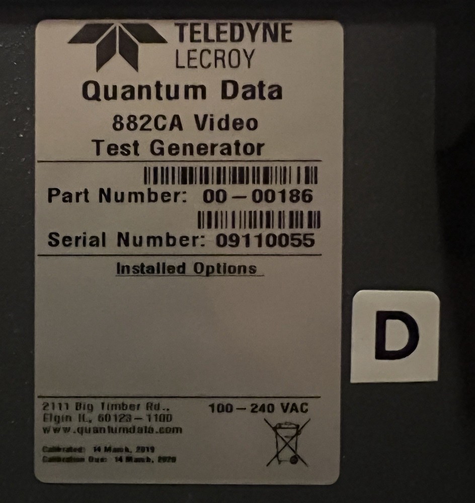 Quantum Data 882E Video Test Instrument - Item D