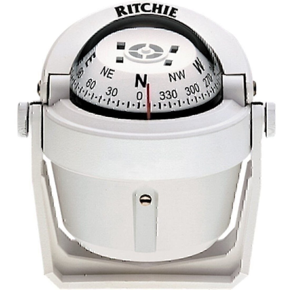 Ritchie B-51W Explorer Compass - Bracket Mount - White B-51W