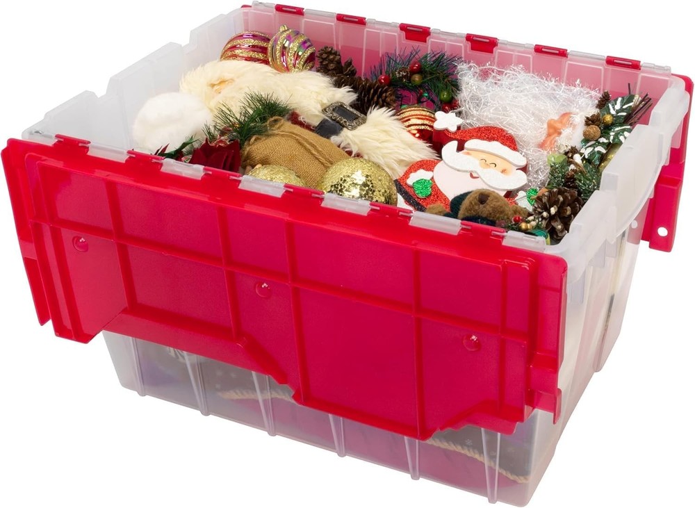 KeepBox 12 Gallon Storage Container Nesting & Stackable Plastic Storage Box W/