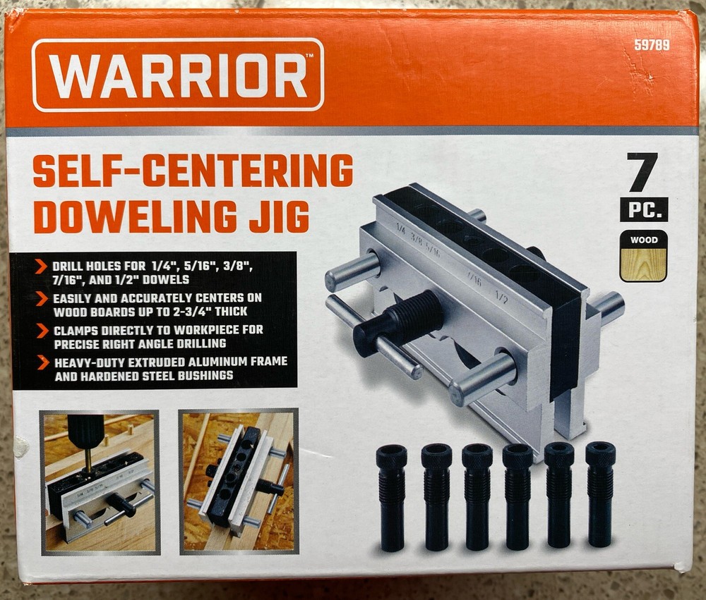 NEW Warrior Self-Centering Doweling Jig - 7 Piece - 59789
