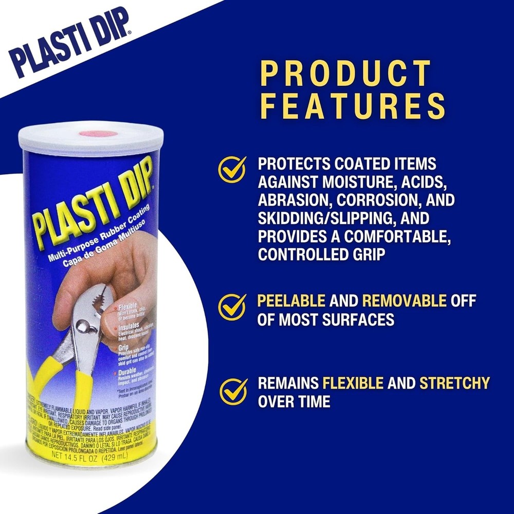 Plasti Dip Red Rubber Coating 14.5oz Tool Grip Handle Protective Coating