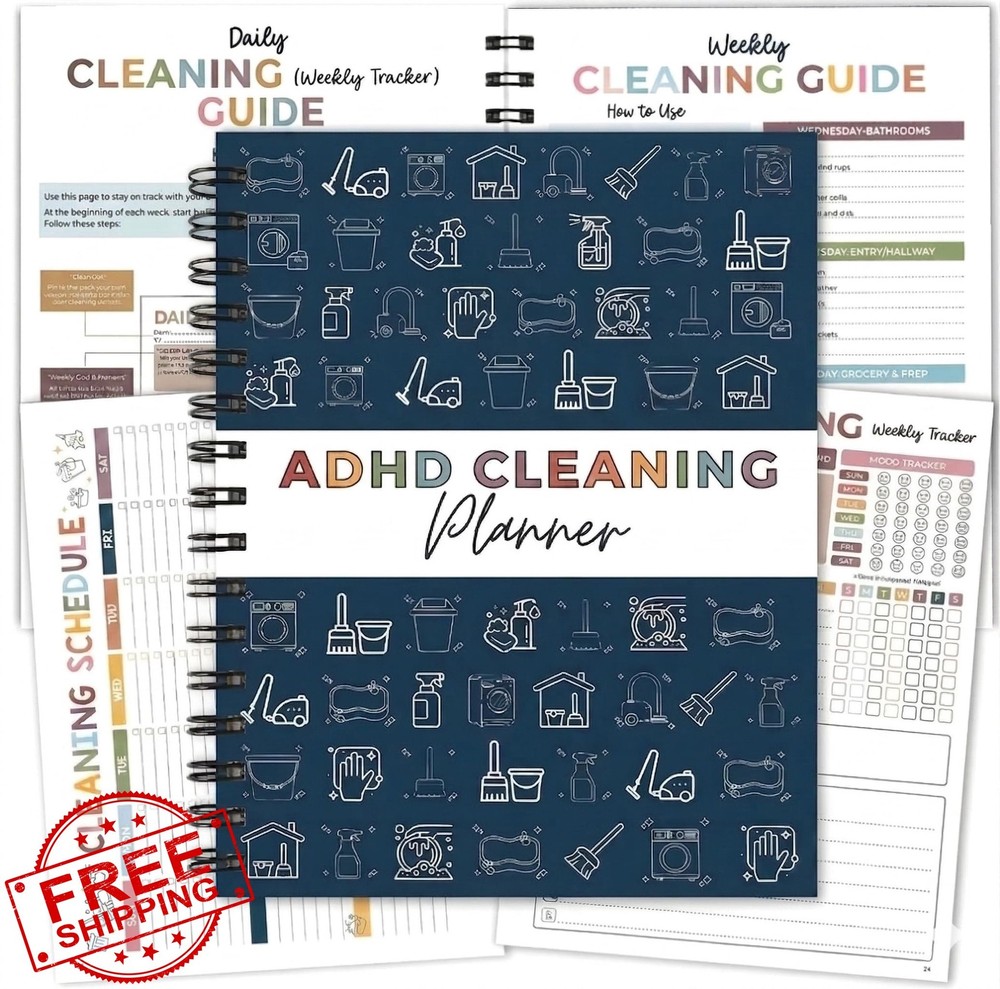 ADHD Cleaning Planner Undated House Chore Schedule