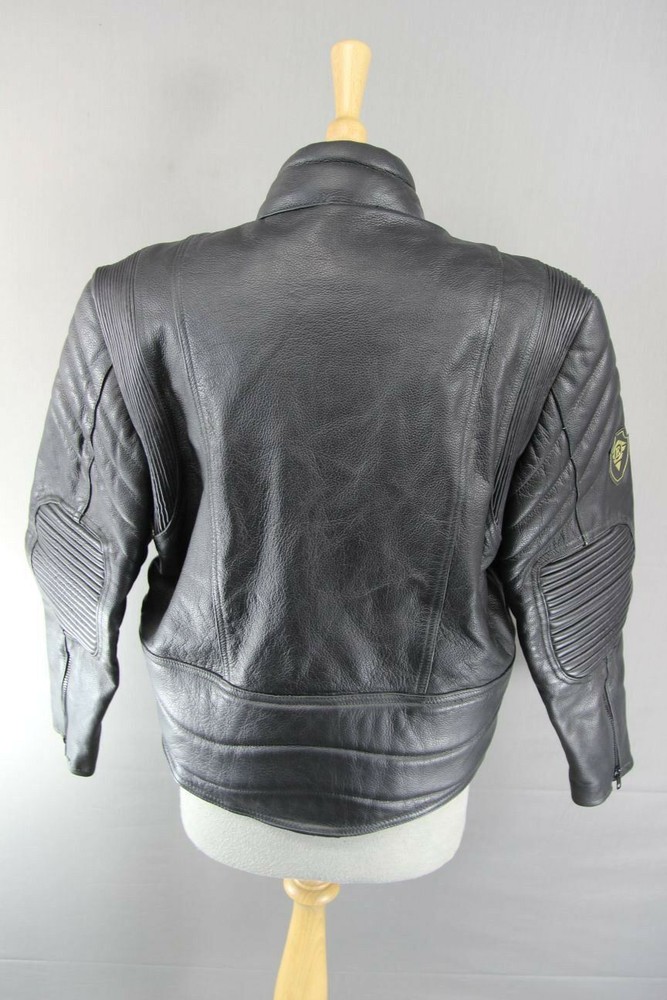 CLASSIC TRURIDERZ BLACK LEATHER BIKER JACKET SIZE 14