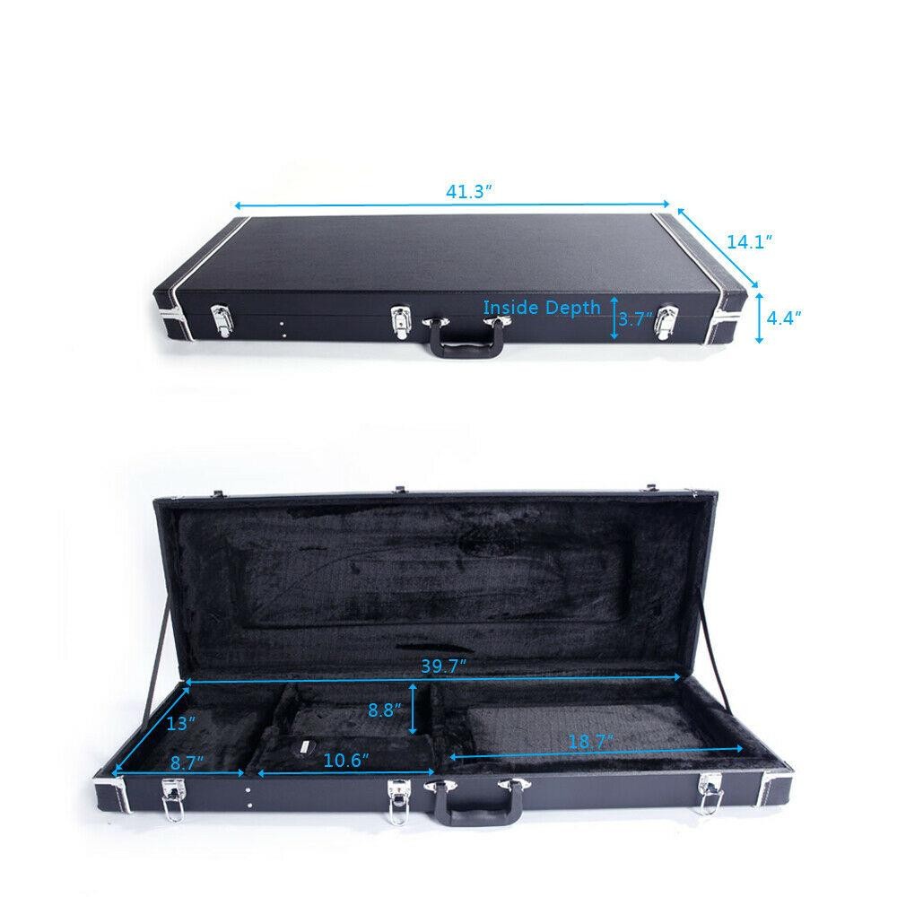 Glarry Wood Electric Guitar Case Lockable Hard-Shell Case
