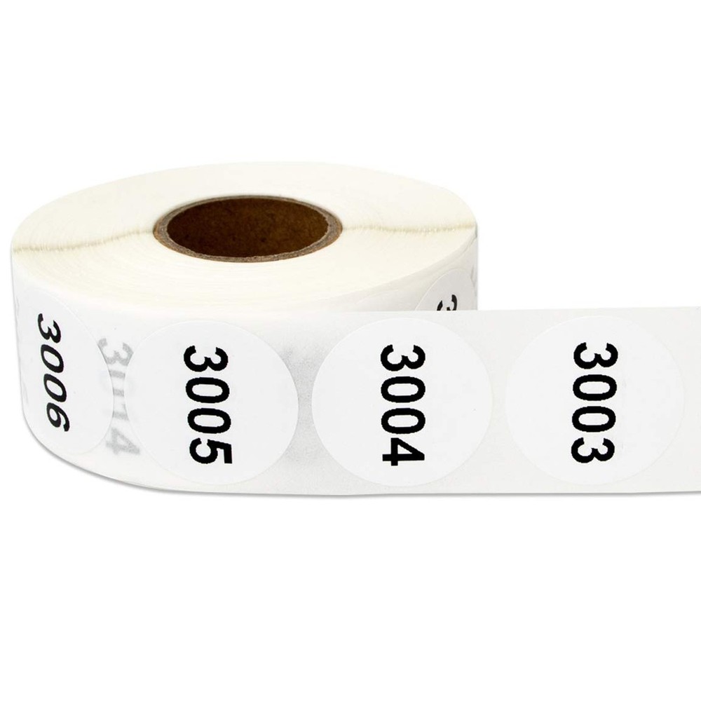 5 Rolls - Consecutive Number 0001 to 5000 Label Bundle for Inventory Counting...