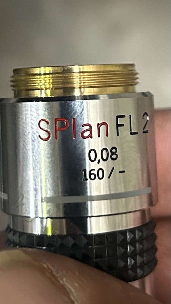 Olympus SPlan FL 2 0.08 160/- 2x Fluorite Microscope Objective .