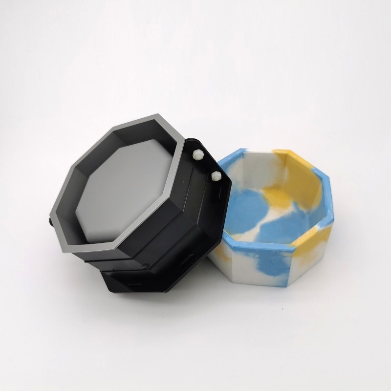 Octagonal Cement Flowerpot Casting Silicone Mould DIY Decorations Making