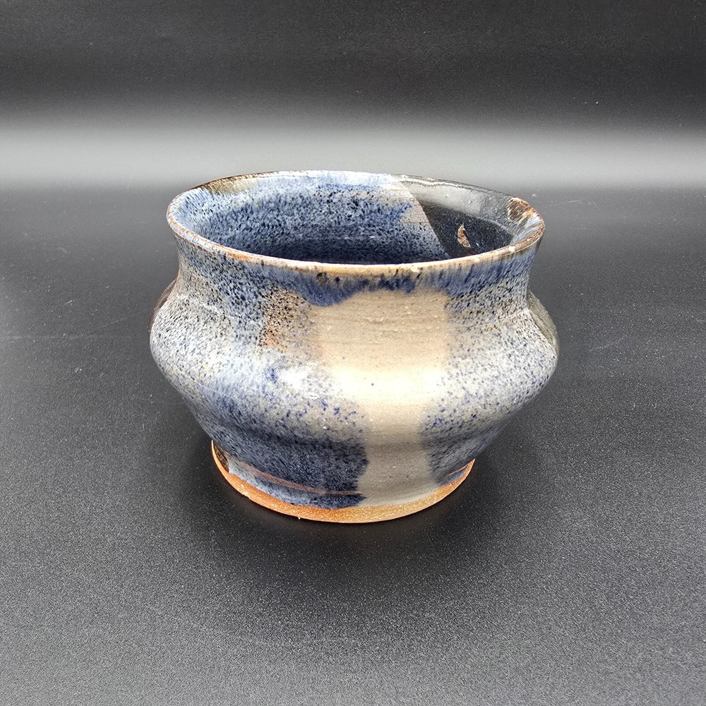 Mark Cherrey Studio Pottery Planter Pot Handmade Stoneware 3" Signed