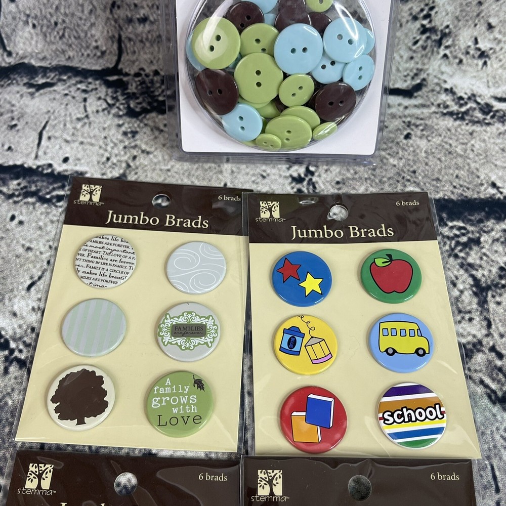 Masterpiece Studios 1" Jumbo Brads & Buttons Packs 5 packs total