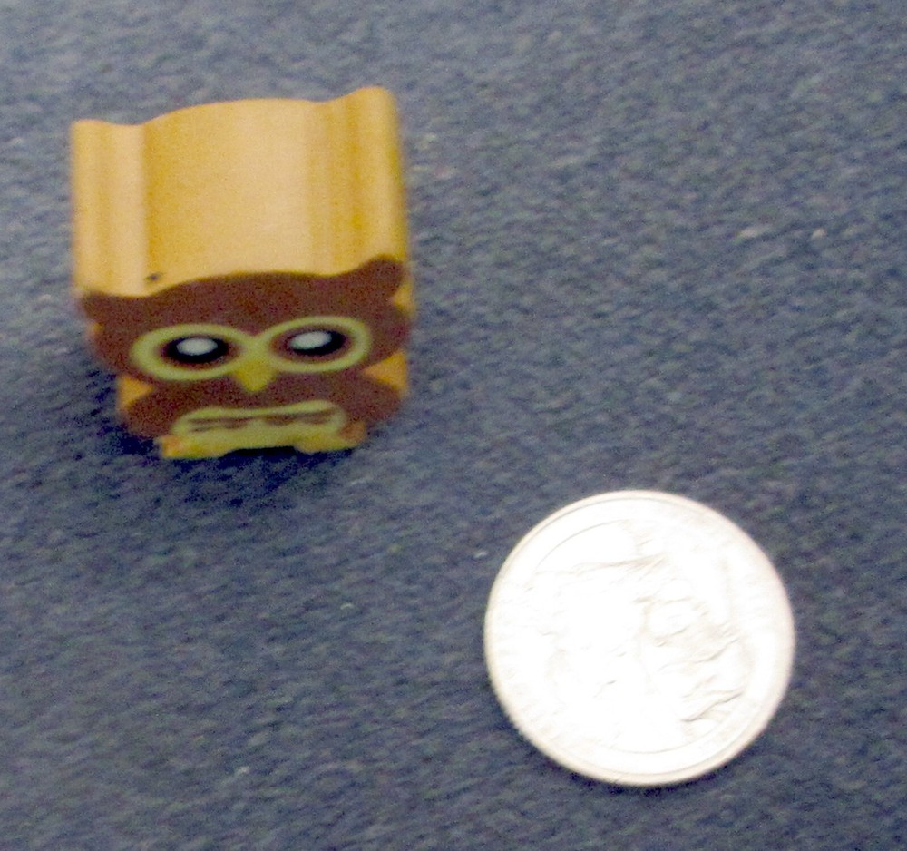 2 Baier Schneider Rubber Owl Erasers - 1¼" tall