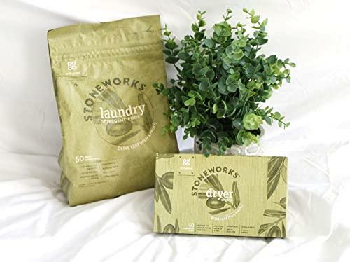 Grab Green Stoneworks Dryer Sheets, 160 Sheets, Olive Leaf Scent, Plant and