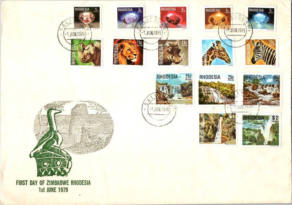 Rhodesia Scott 393-407 Unaddressed.