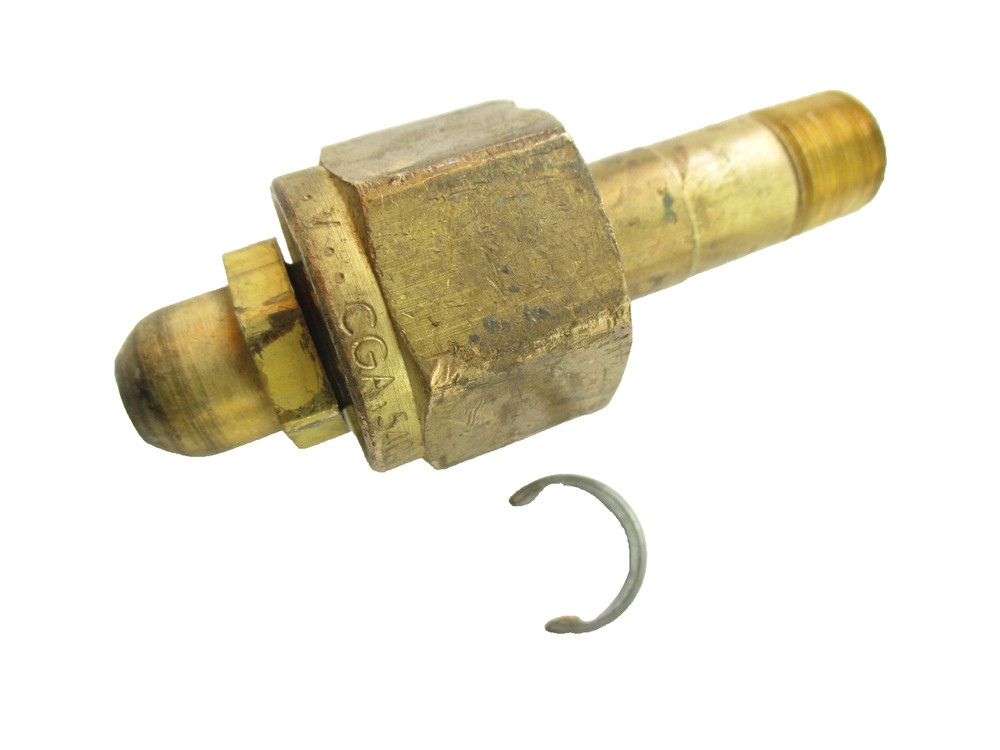 CGA 540 Regulator Replacement 3" Stem Nipple and Nut