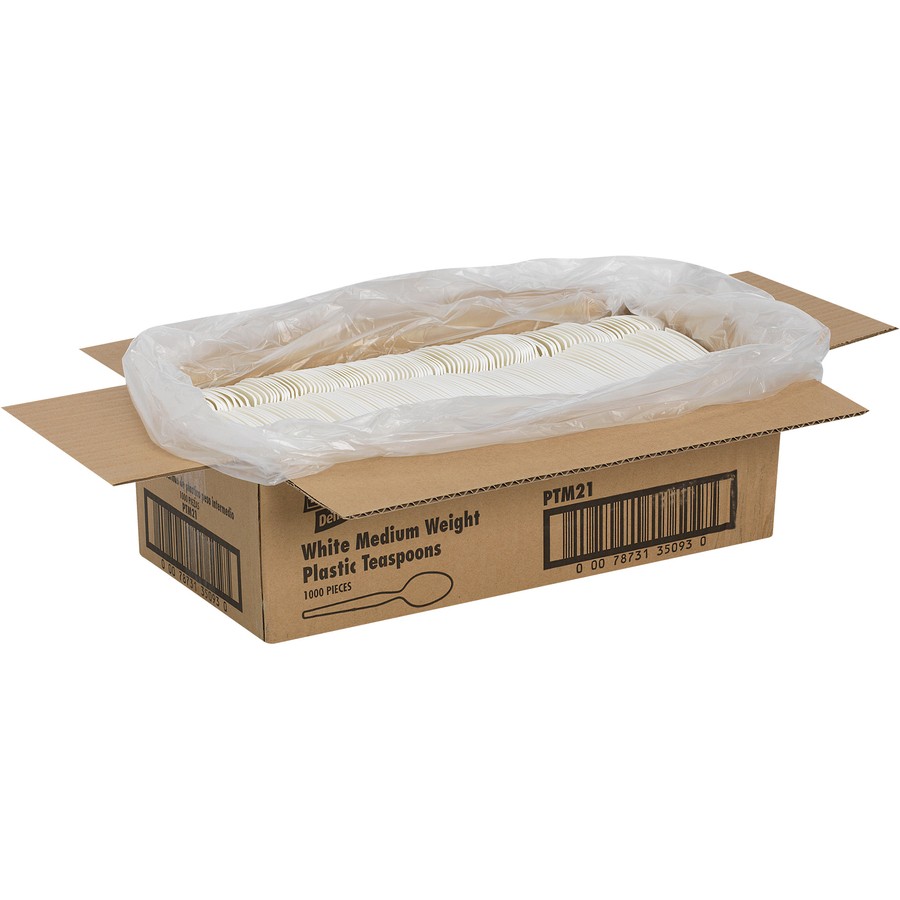 Dixie Medium Weight Spoon - 1000/carton - Plastic - White (PTM21)