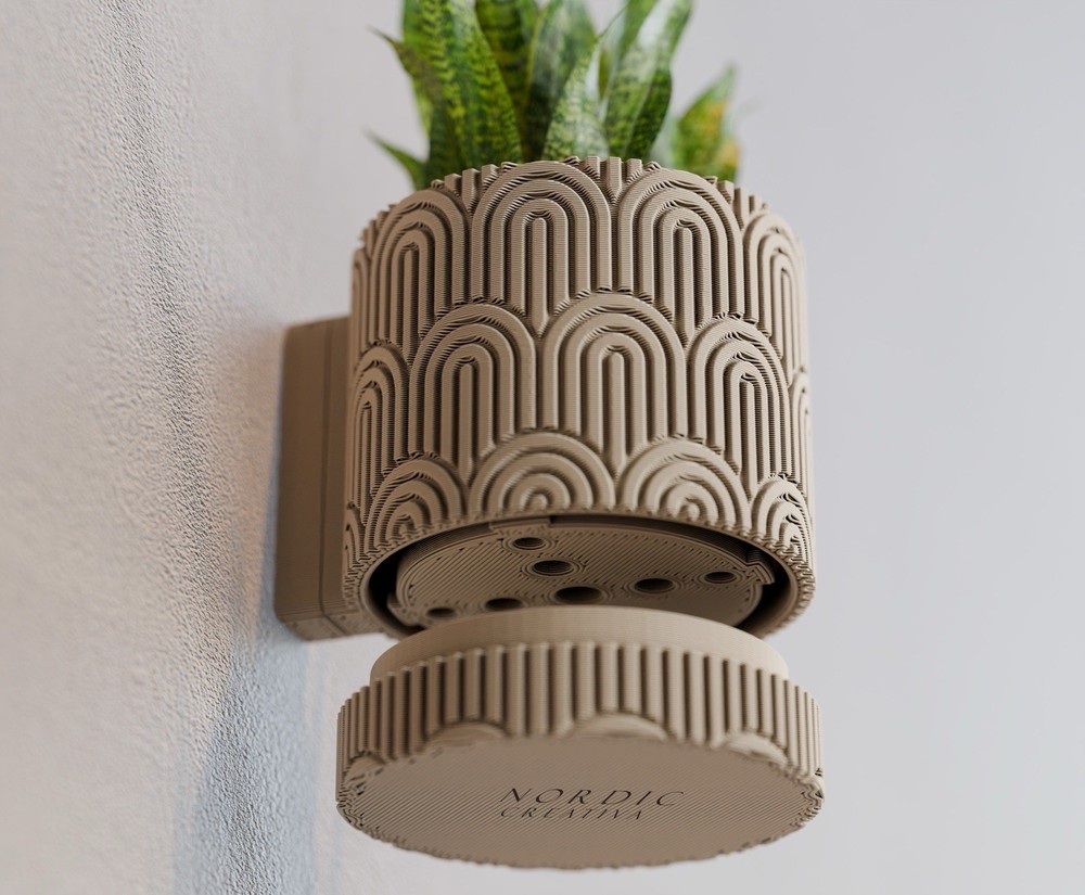 Arc Textured Wall Planter - Art Deco