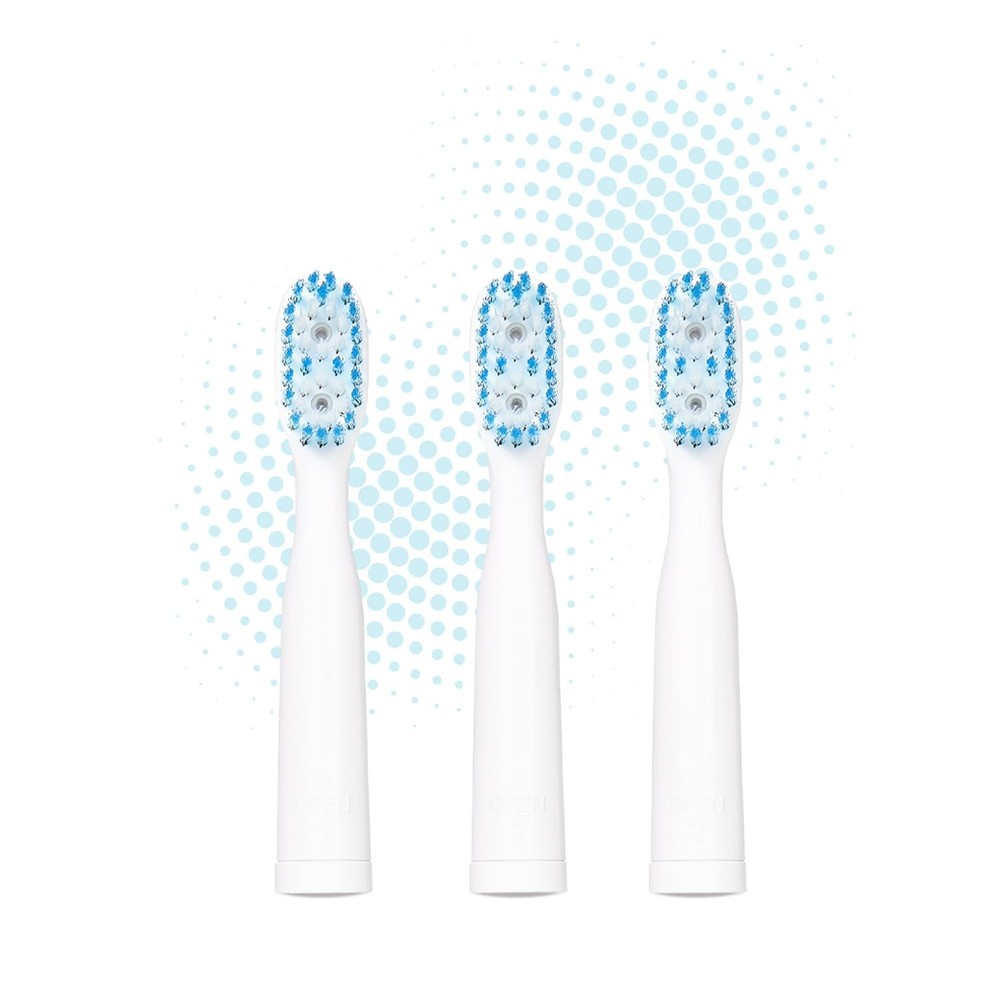 Blue Light Toothbrush Head Replacement 3-Pack for Smile Actives Medium, White