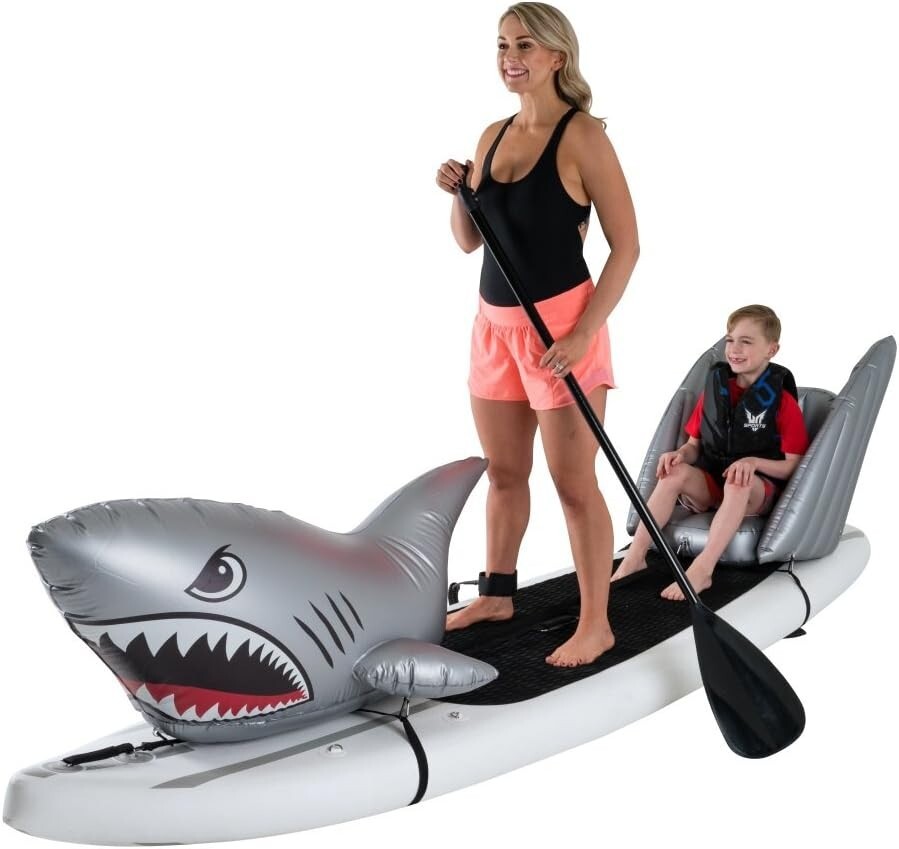 Stand Up Float Inflatables to Transform Your SUP Shark Plastic Paddle Board Gray