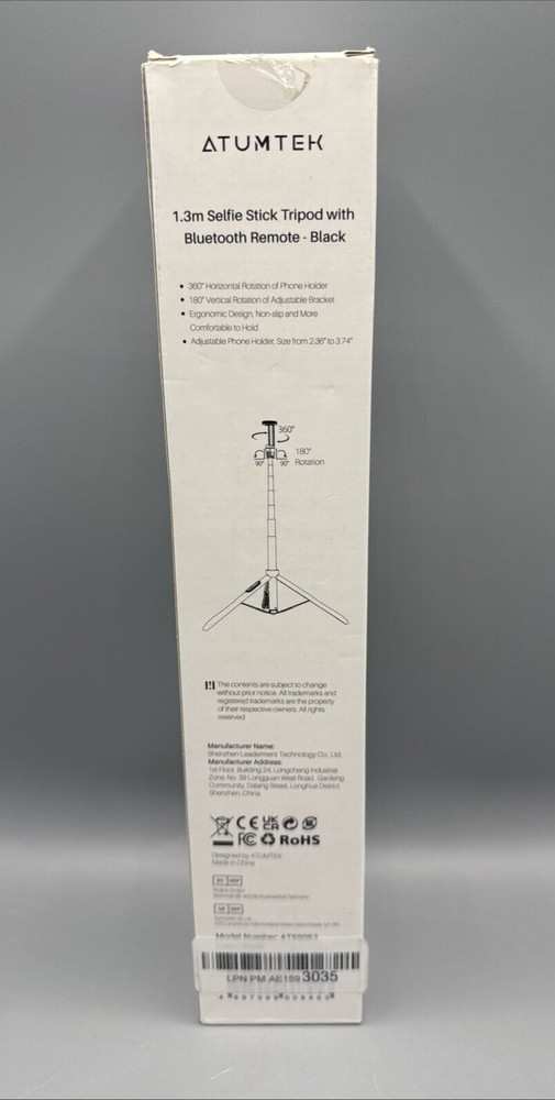 54” Bluetooth Selfie Stick Tripod, All in One Extendable Black