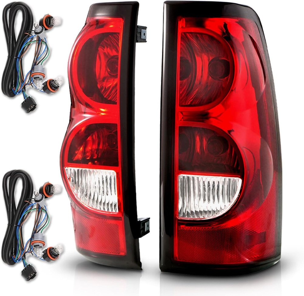 for 2003-2006 Chevy Silverado OE Style Ruby Red Replacement Taillights Rear Brak