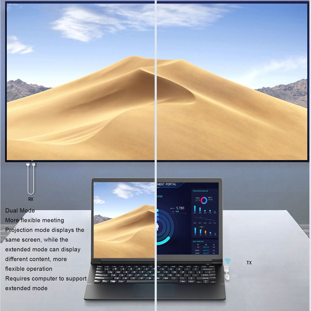 Wireless HD Multimedia Interface Transmitter Receiver Portable Plug And Play