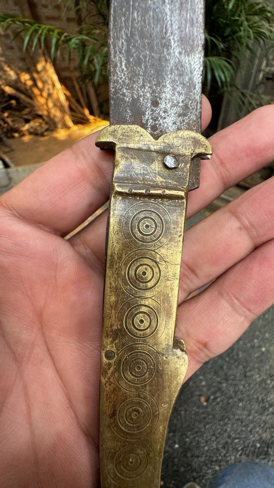 Vintage Hand Forged Brass Handle Fish Shape Switch Open Iron Blade Folding Knife
