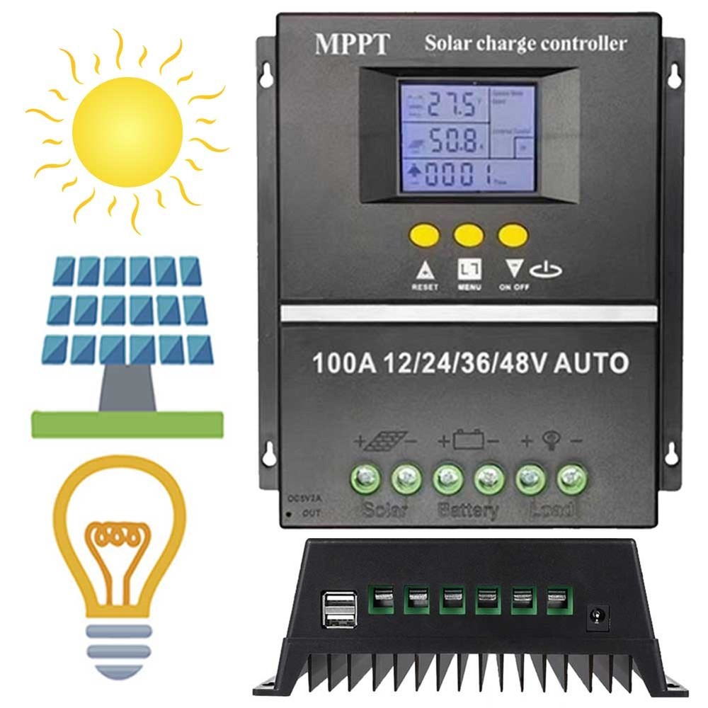 100A MPPT Solar Charge Controller Intelligent Regulator Useful for Solar Panel