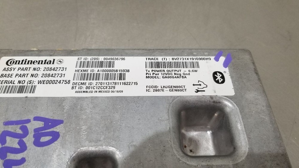 10 CHEVY CAMARO COMMUNICATION CONTROL MODULE 20842731